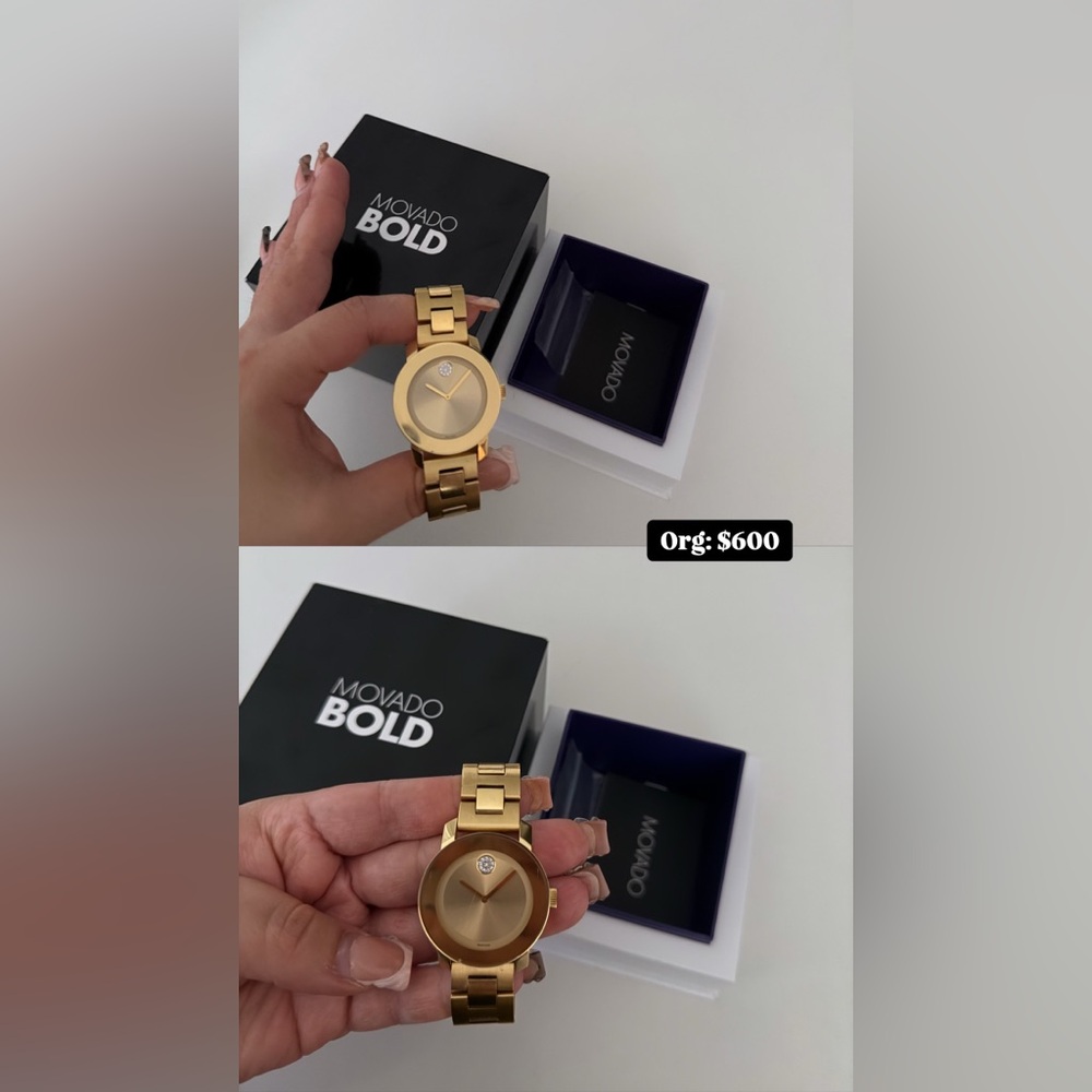 Gold bold face movado